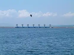 View of The tide dike in Isahaya Bay