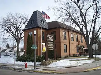 The original Isanti County Courthouse in Cambridge MN