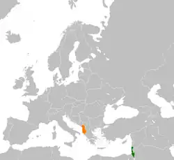 نقشهٔ مکان‌نمای Albania و Israel