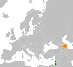 نقشهٔ مکاننمای Israel و Azerbaijan