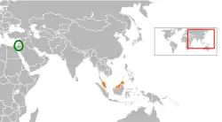 نقشهٔ مکاننمای Israel و Malaysia