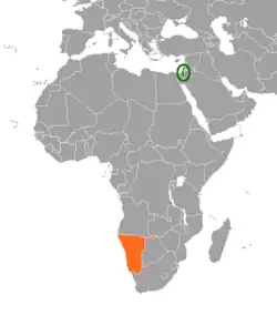 نقشهٔ مکان‌نمای Israel و Namibia