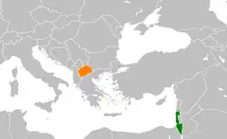 نقشهٔ مکاننمای North Macedonia و Israel