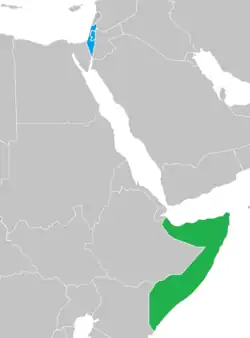 نقشهٔ مکان‌نمای Israel و Somalia