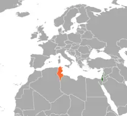 نقشهٔ مکان‌نمای Israel و Tunisia
