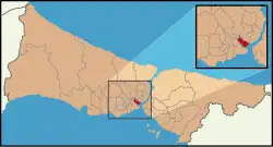 محل قرارگیری بیاوغلو در نقشه ترکیه