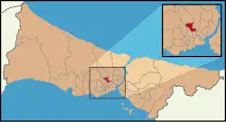 محل قرارگیری غازی عثمان پاشا در نقشه ترکیه