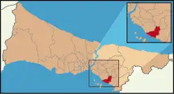 محل قرارگیری کارتال در نقشه ترکیه