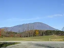View of Mount Iwate from Koiwai farm park