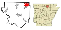 Location in Izard County and the state of آرکانزاس