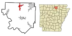Location in Izard County and the state of آرکانزاس