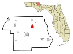Location in Jackson County and the state of فلوریدا