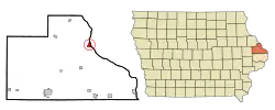 Location of Bellevue, Iowa