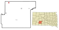 Location in Jackson County and the state of داکوتای جنوبی
