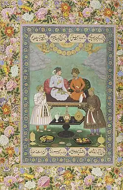 ابوالحسن ، جهانگیر در دیدار شاه عباس ، ج. ۱۶۲۰. واشینگتن دی سی: گالری‌های آزادتر و ساکلر.