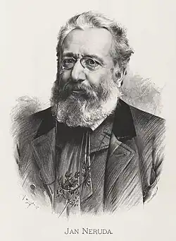 Portrait of Jan Neruda by Jan Vilímek