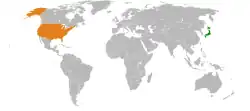 نقشهٔ مکان‌نمای Japan و USA