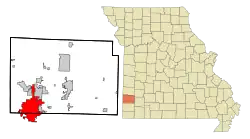 Location in the state of میزوری