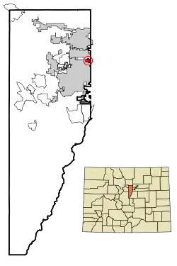 Location in Jefferson County and the کلرادو