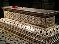 Jehangir's cenotaph is richly embellished with intricate inlay.