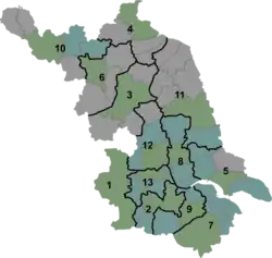 تایشینگ در Jiangsu واقع شده