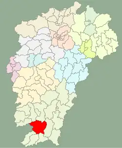 موقعیت شهرستان شیفنگ (جیانگشی) در نقشه