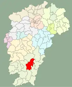 موقعیت شهرستان یودو در نقشه
