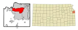 Location of Lenexa in Kansas