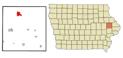 Location of Monticello, Iowa