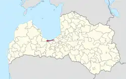 Location of Jūrmala within Latvia