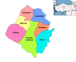 Location of Mucur within Turkey.