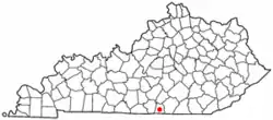 Location of Albany, Kentucky