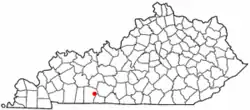 Location of Auburn, Kentucky