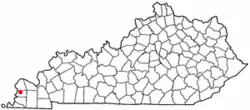 Location of Bardwell, Kentucky