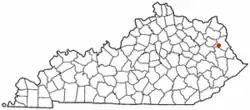 Location of Blaine, Kentucky