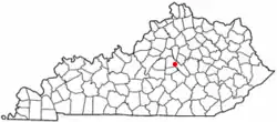 Location of Burgin, Kentucky