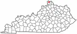 Location of Burlington, Kentucky