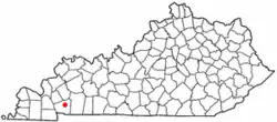 Location of Cadiz, Kentucky