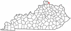 Location of California, Kentucky