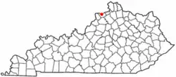 Location of Carrollton, Kentucky