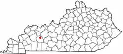 Location of Central City within کنتاکی.