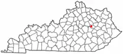 Location of Clay City, Kentucky