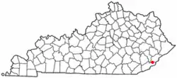 Location of Cumberland, Kentucky