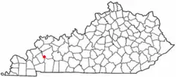 Location of Dawson Springs, Kentucky