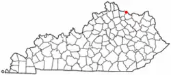 Location of Dover, Kentucky
