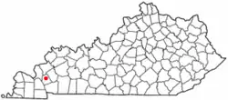 Location of Eddyville, Kentucky