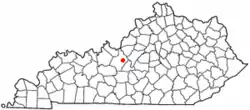 Location of Elizabethtown, Kentucky