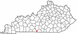 Location of Fountain Run, Kentucky