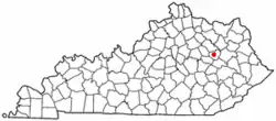 Location of Frenchburg, Kentucky