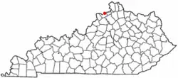 Location of Ghent, Kentucky